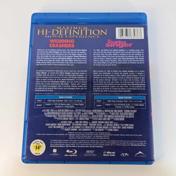 Wedding Crashers & The Wedding Singer *Blu-ray* 4 FOR $20 - Picture 2 of 2